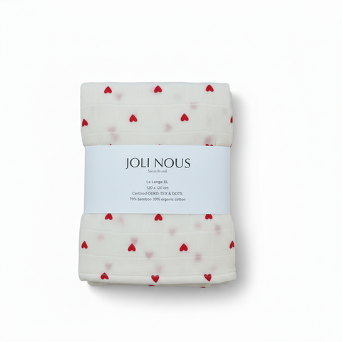 Le Lange XL Petits coeurs rouges