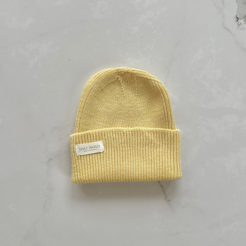 Le Bonnet en Laine Jaune citron