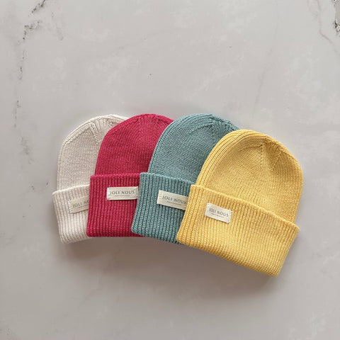 Letzte Chance | <tc>Beanie</tc> aus zitronengelber Wolle