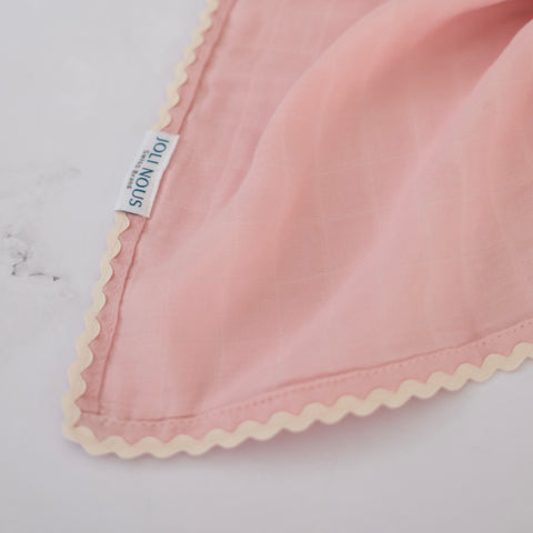 Le Lange XL rose uni (bord dentelé beige)