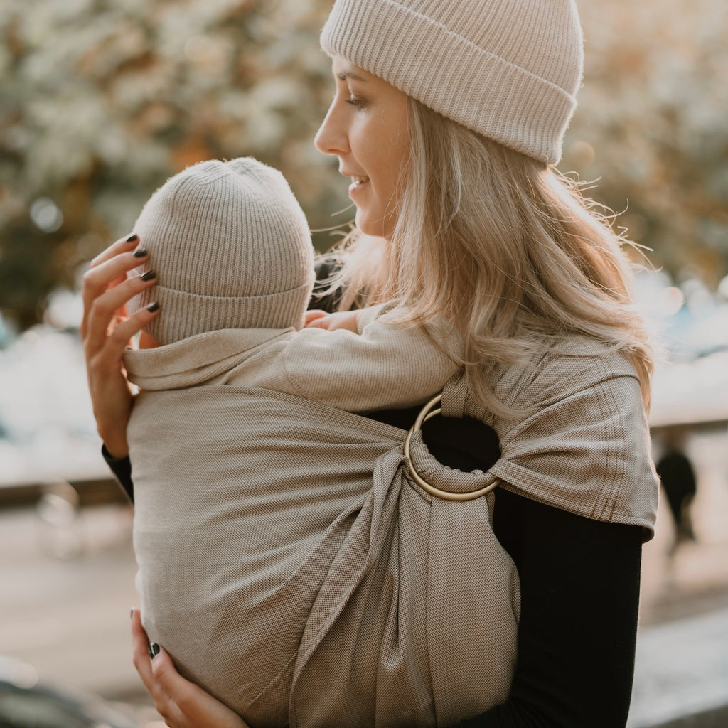 Ring Sling en Coton Café